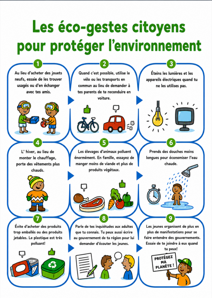 affiche eco-gestes pour l'environnement - PDF